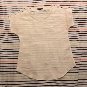 Soft light white blouse with shoulder detail